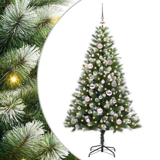 Artificial Hinged Christmas Tree with Flocked Snow 150 cm