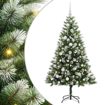 Artificial Hinged Christmas Tree with Flocked Snow 150 cm