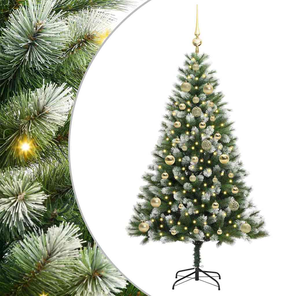 Artificial Hinged Christmas Tree with Flocked Snow 150 cm