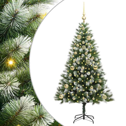 Artificial Hinged Christmas Tree with Flocked Snow 150 cm