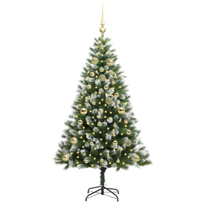 Artificial Hinged Christmas Tree with Flocked Snow 150 cm