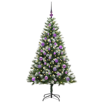 Artificial Hinged Christmas Tree with Flocked Snow 150 cm