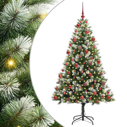 Artificial Hinged Christmas Tree with Flocked Snow 180 cm