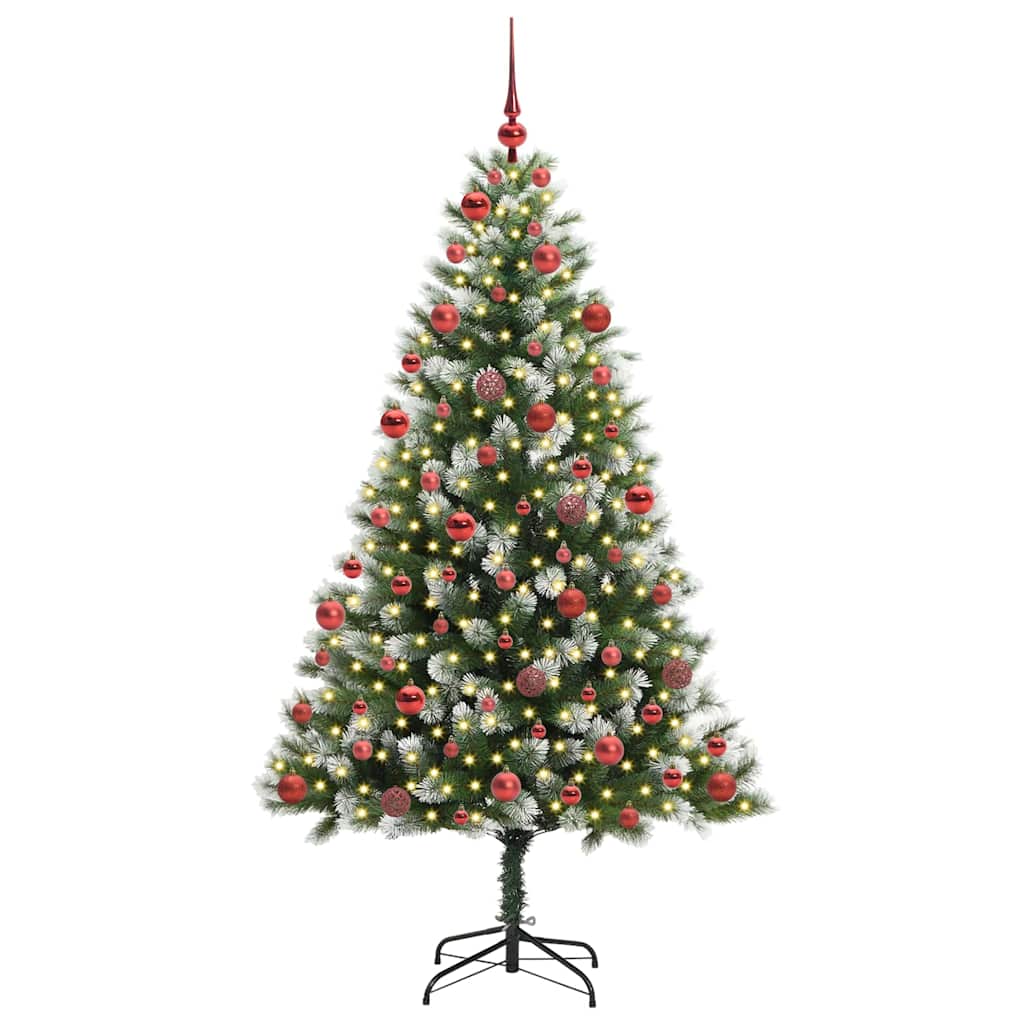 Artificial Hinged Christmas Tree with Flocked Snow 180 cm