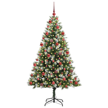 Artificial Hinged Christmas Tree with Flocked Snow 180 cm