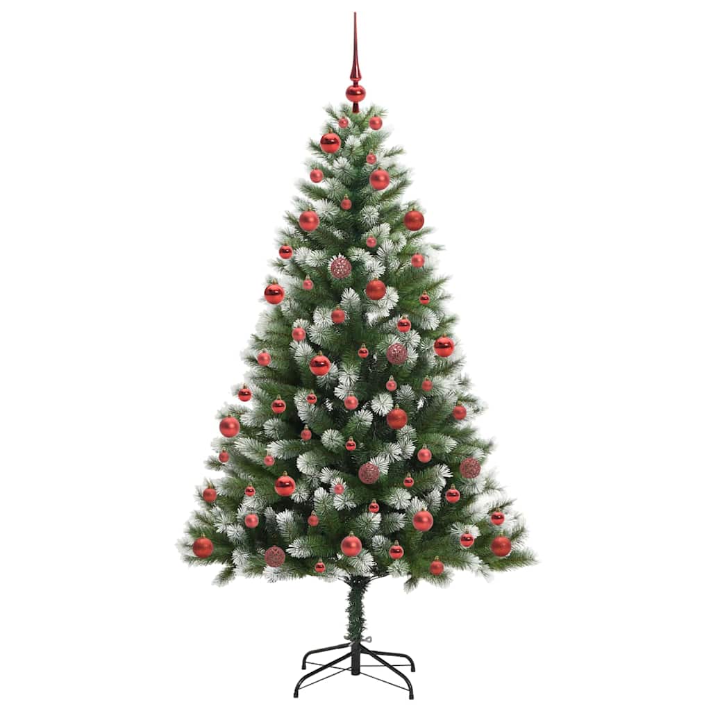 Artificial Hinged Christmas Tree with Flocked Snow 180 cm
