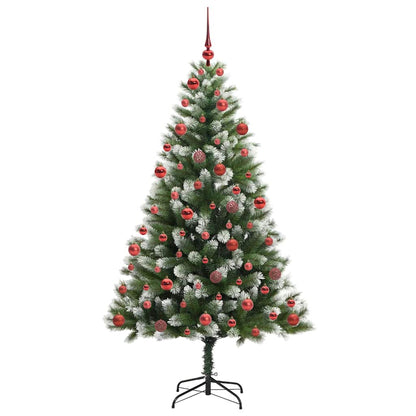 Artificial Hinged Christmas Tree with Flocked Snow 180 cm
