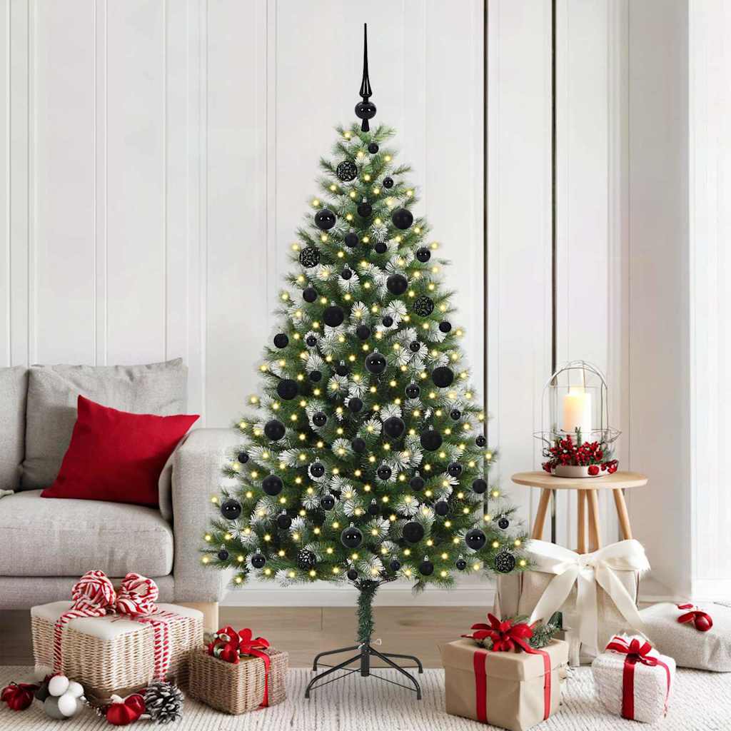 Artificial Hinged Christmas Tree with Flocked Snow 180 cm