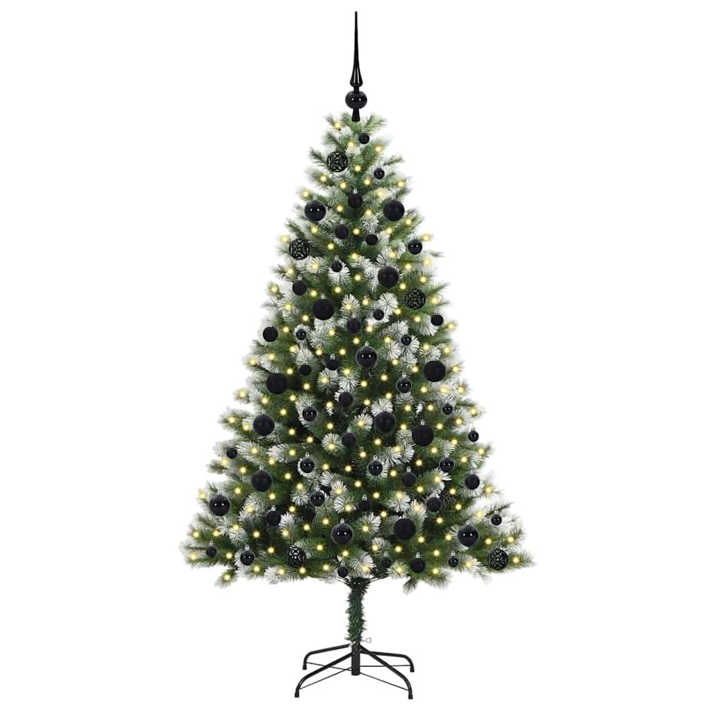 Artificial Hinged Christmas Tree with Flocked Snow 180 cm