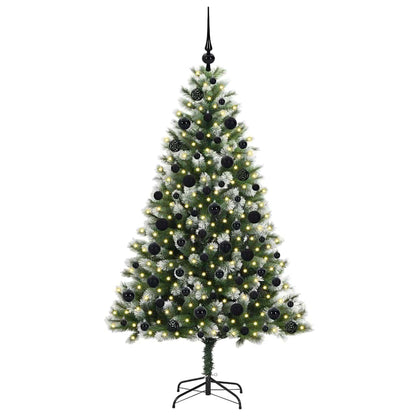 Artificial Hinged Christmas Tree with Flocked Snow 180 cm