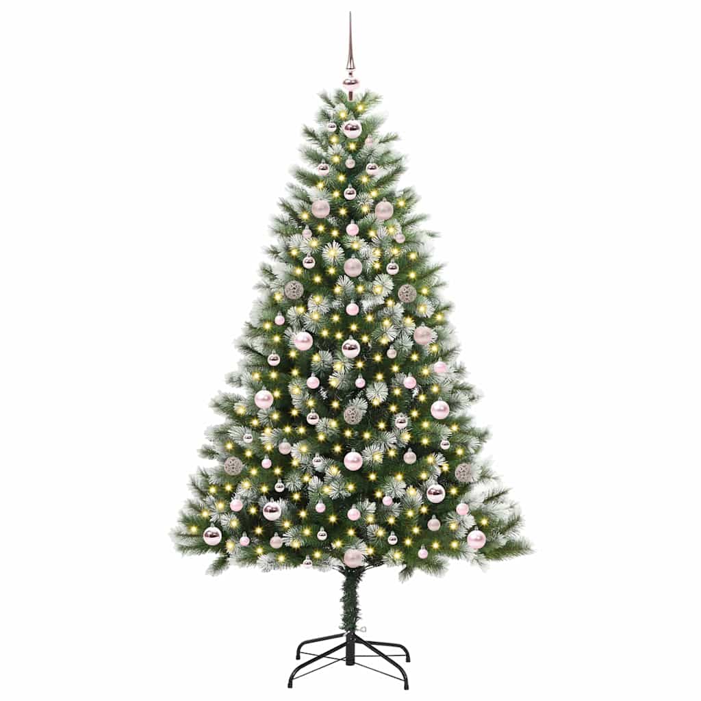 Artificial Hinged Christmas Tree with Flocked Snow 180 cm