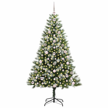 Artificial Hinged Christmas Tree with Flocked Snow 180 cm