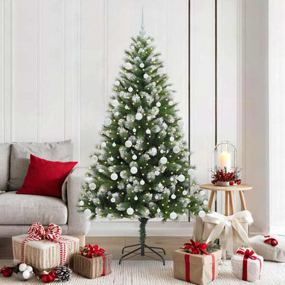 Artificial Hinged Christmas Tree with Flocked Snow 180 cm