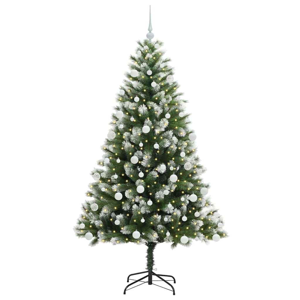 Artificial Hinged Christmas Tree with Flocked Snow 180 cm