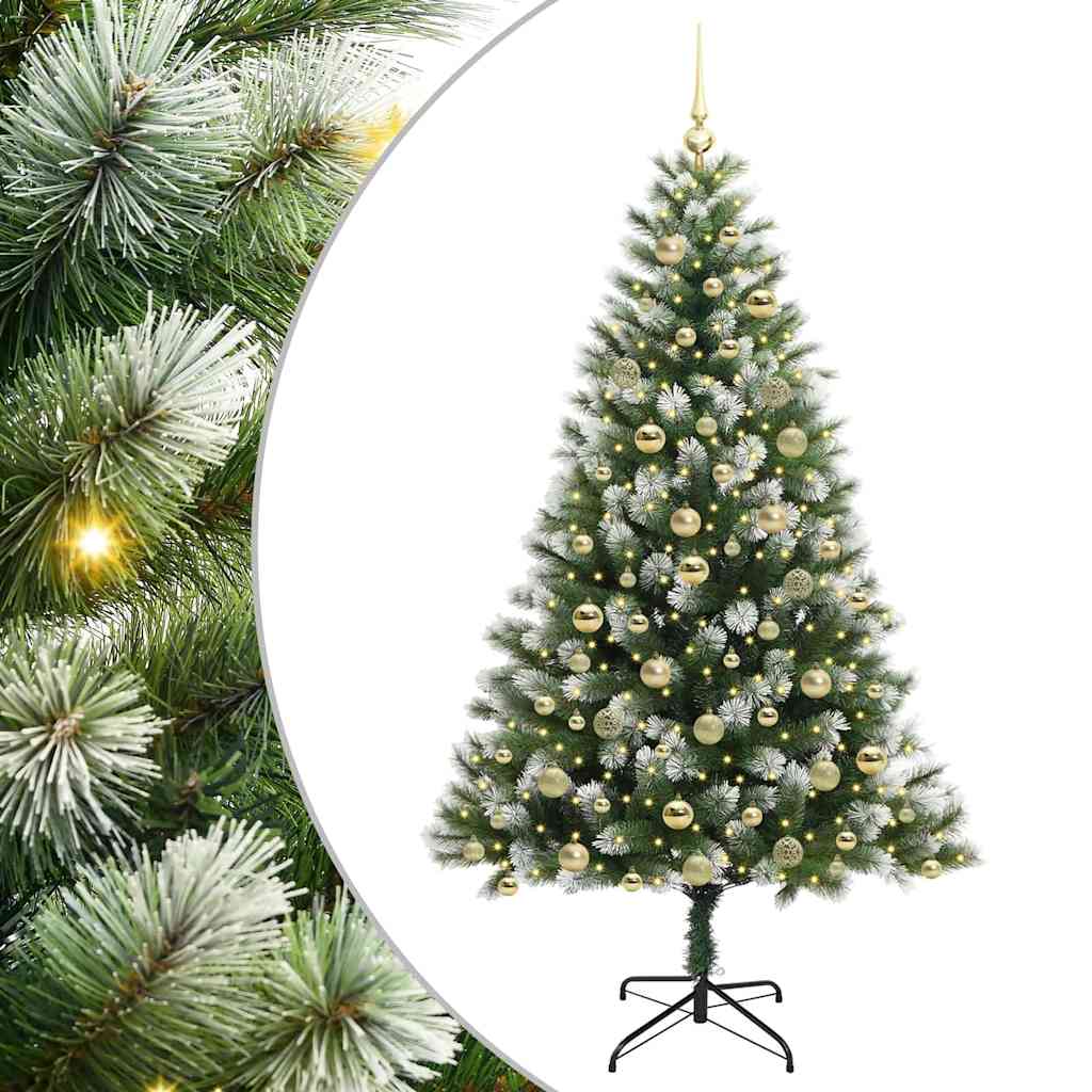 Artificial Hinged Christmas Tree with Flocked Snow 180 cm