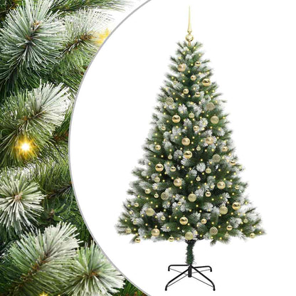 Artificial Hinged Christmas Tree with Flocked Snow 180 cm