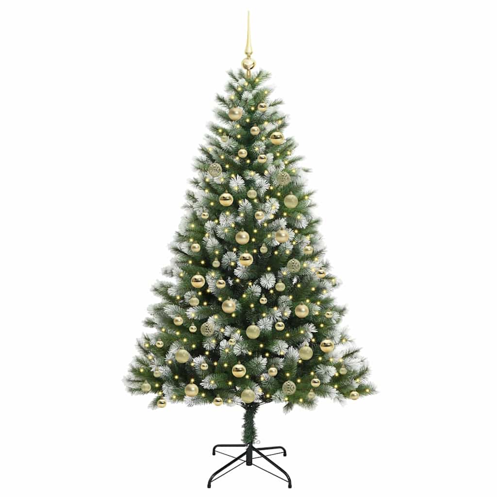 Artificial Hinged Christmas Tree with Flocked Snow 180 cm