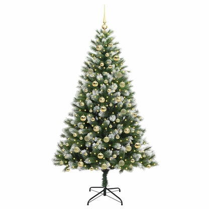 Artificial Hinged Christmas Tree with Flocked Snow 180 cm