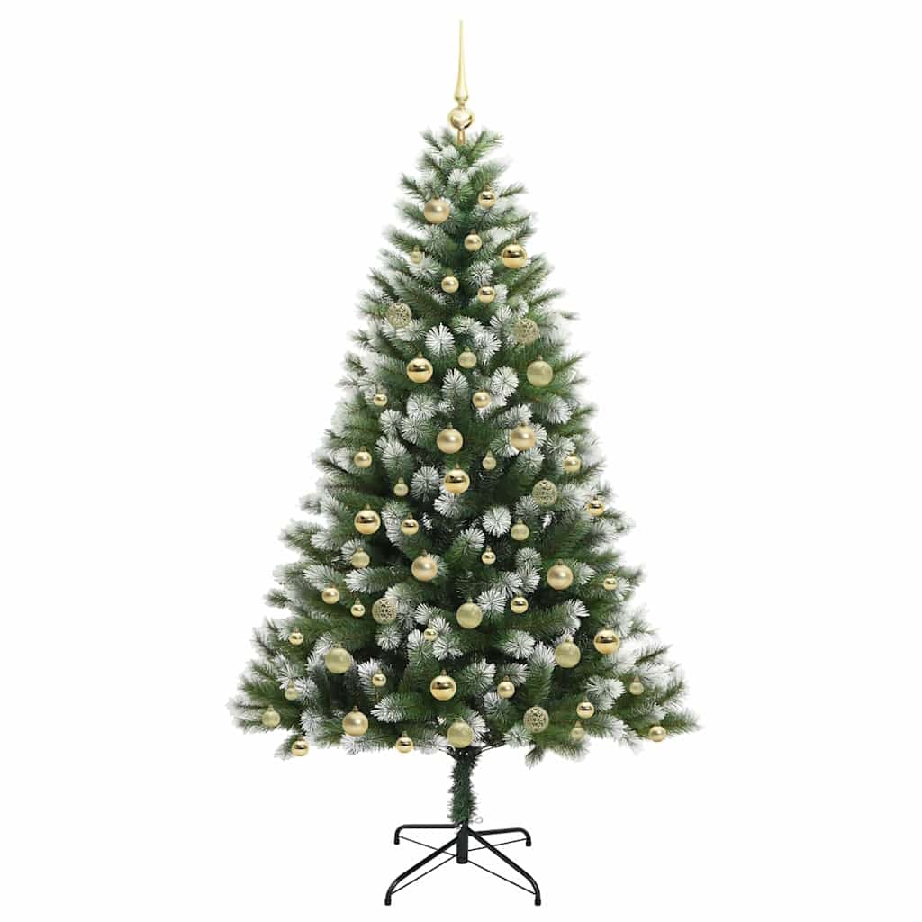 Artificial Hinged Christmas Tree with Flocked Snow 180 cm