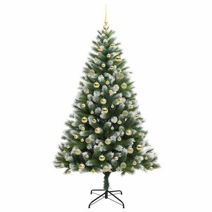 Artificial Hinged Christmas Tree with Flocked Snow 180 cm