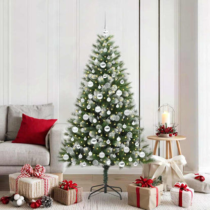 Artificial Hinged Christmas Tree with Flocked Snow 180 cm