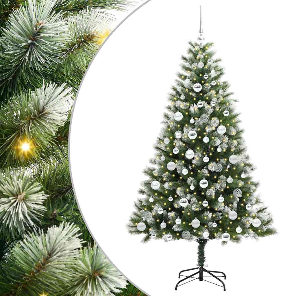 Artificial Hinged Christmas Tree with Flocked Snow 180 cm