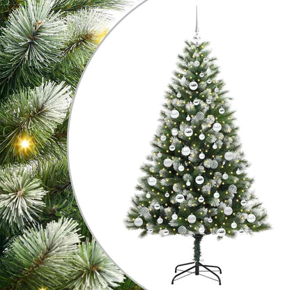 Artificial Hinged Christmas Tree with Flocked Snow 180 cm