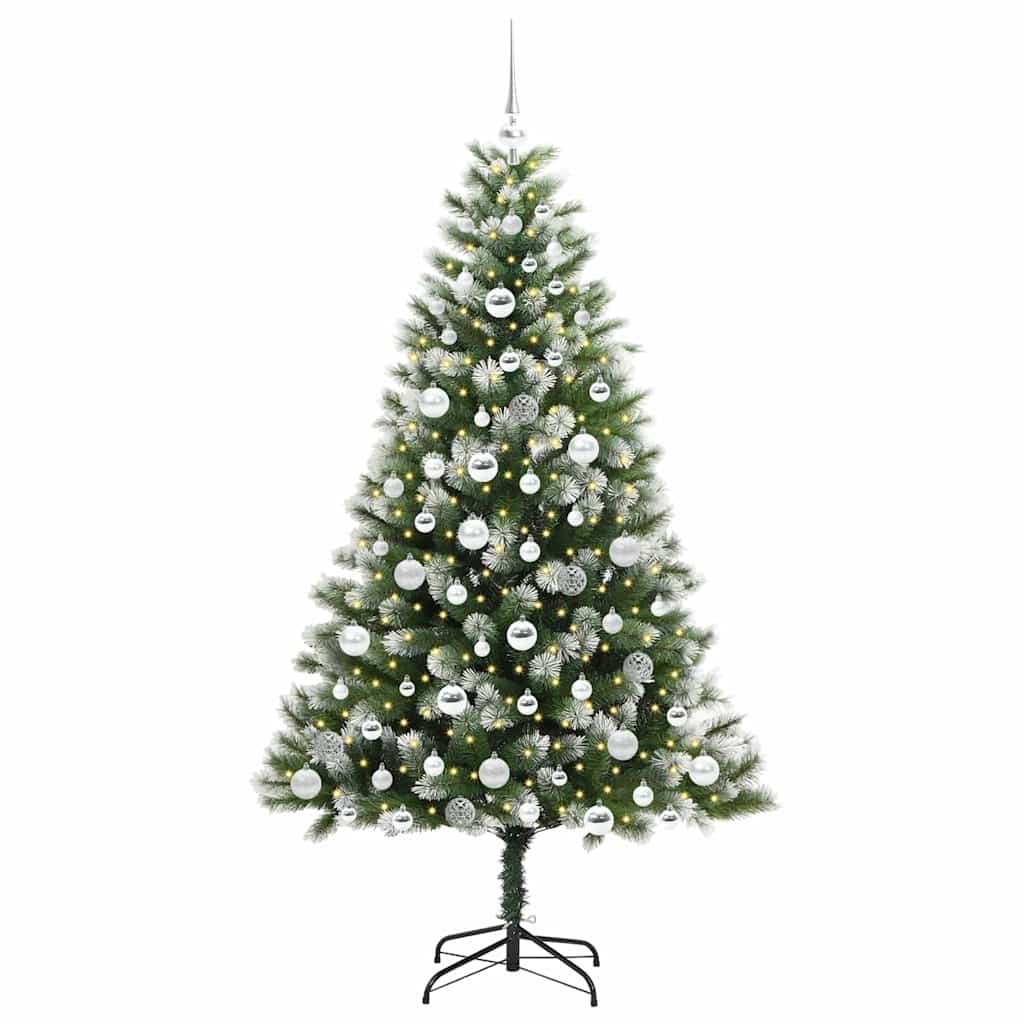 Artificial Hinged Christmas Tree with Flocked Snow 180 cm