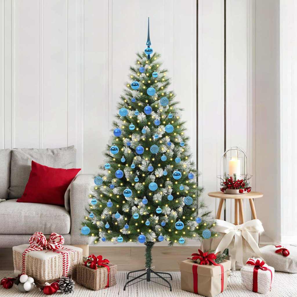 Artificial Hinged Christmas Tree with Flocked Snow 180 cm