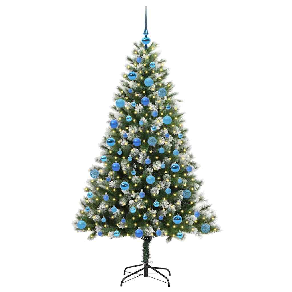 Artificial Hinged Christmas Tree with Flocked Snow 180 cm