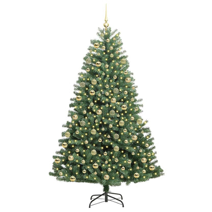 Artificial Hinged Christmas Tree Green 210 cm PVC and Metal