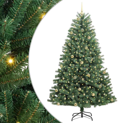 Artificial Hinged Christmas Tree Green 240 cm PVC and Metal