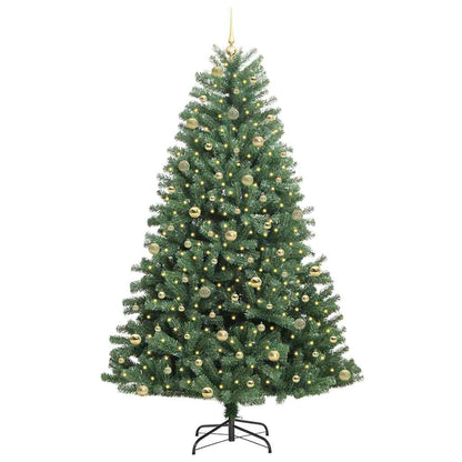 Artificial Hinged Christmas Tree Green 240 cm PVC and Metal