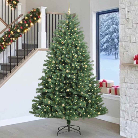 Artificial Hinged Christmas Tree Green 270 cm PVC and Metal