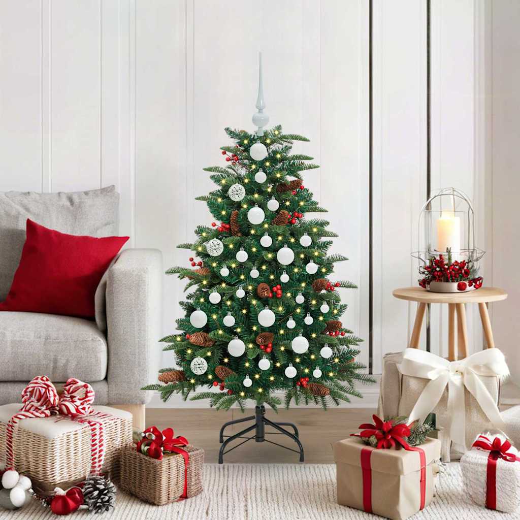 Artificial Christmas Tree with LED Strip Lights Green 120 cm