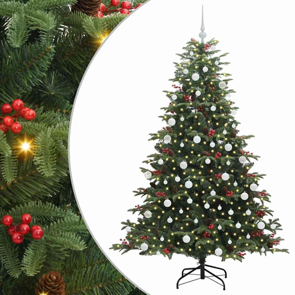 Artificial Christmas Tree with LED Strip Lights Green 180 cm