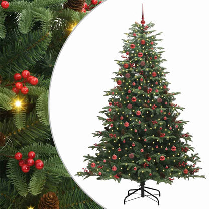 Artificial Christmas Tree with LED Strip Lights Green 210 cm