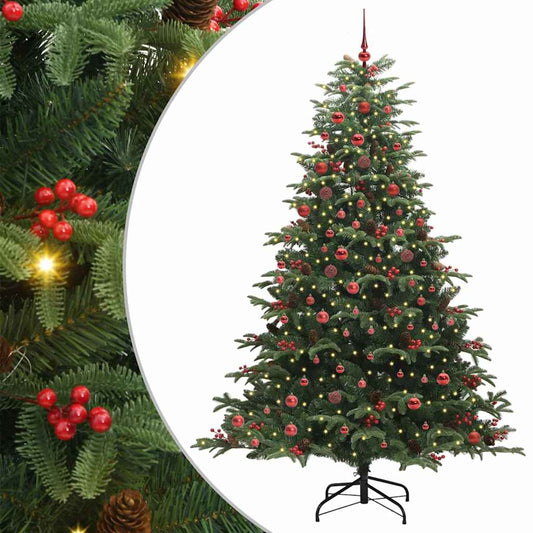Artificial Christmas Tree with LED Strip Lights Green 210 cm