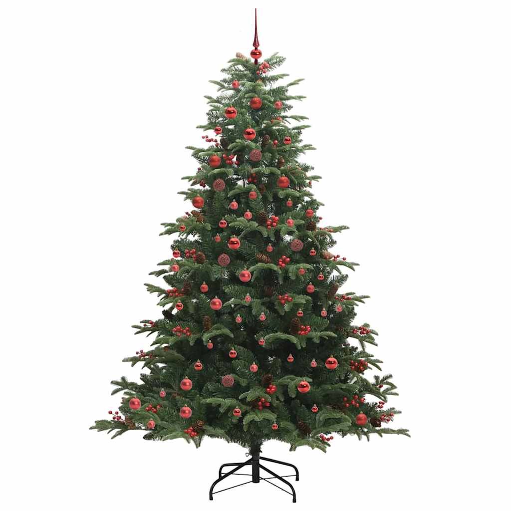 Artificial Christmas Tree with LED Strip Lights Green 210 cm