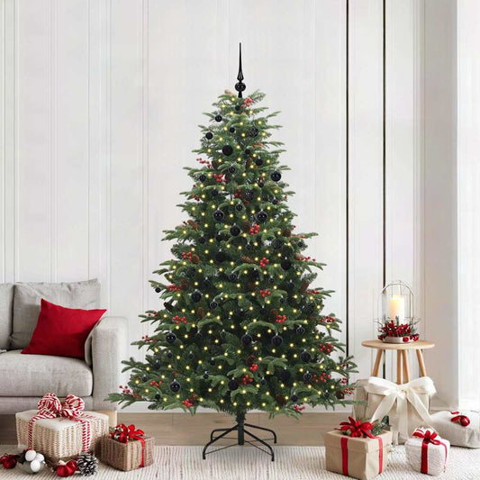 Artificial Christmas Tree with LED Strip Lights Green 210 cm