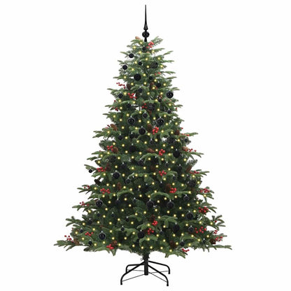 Artificial Christmas Tree with LED Strip Lights Green 210 cm