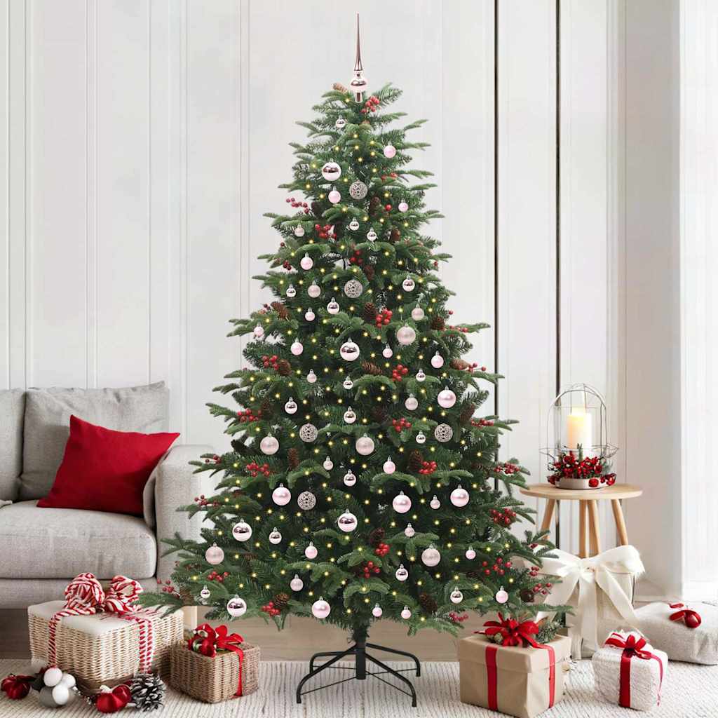 Artificial Christmas Tree with LED Strip Lights Green 210 cm