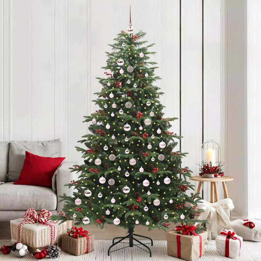 Artificial Christmas Tree with LED Strip Lights Green 210 cm