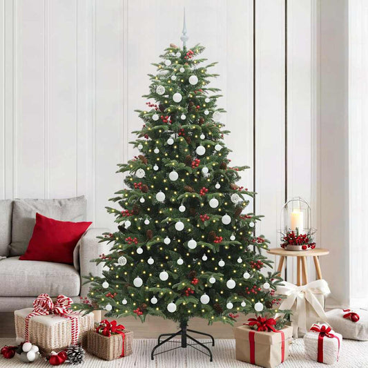 Artificial Christmas Tree with LED Strip Lights Green 210 cm