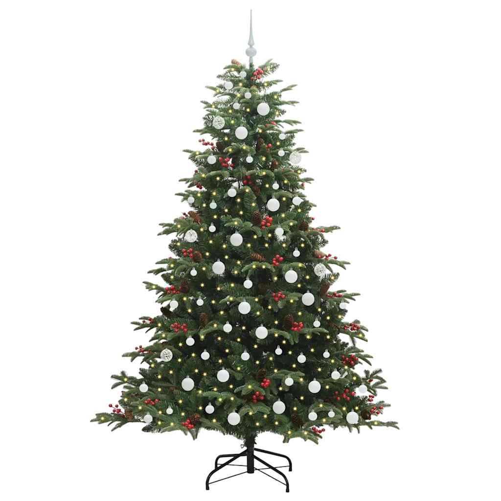 Artificial Christmas Tree with LED Strip Lights Green 210 cm