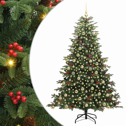 Artificial Christmas Tree with LED Strip Lights Green 210 cm