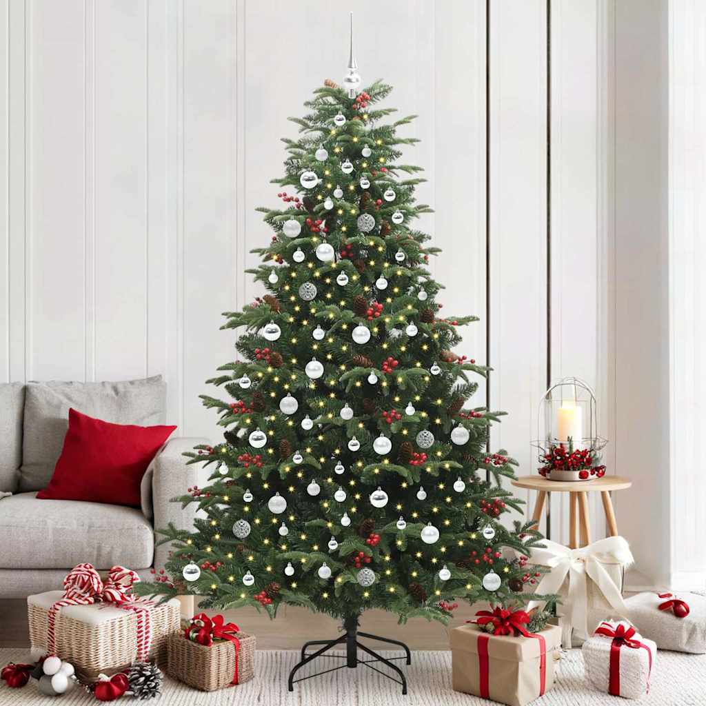 Artificial Christmas Tree with LED Strip Lights Green 210 cm