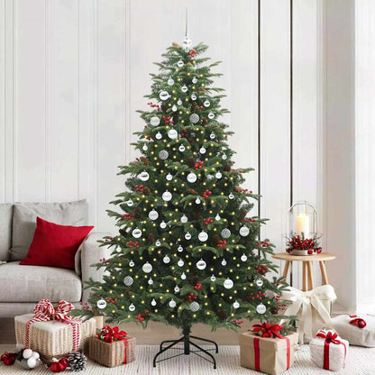 Artificial Christmas Tree with LED Strip Lights Green 210 cm