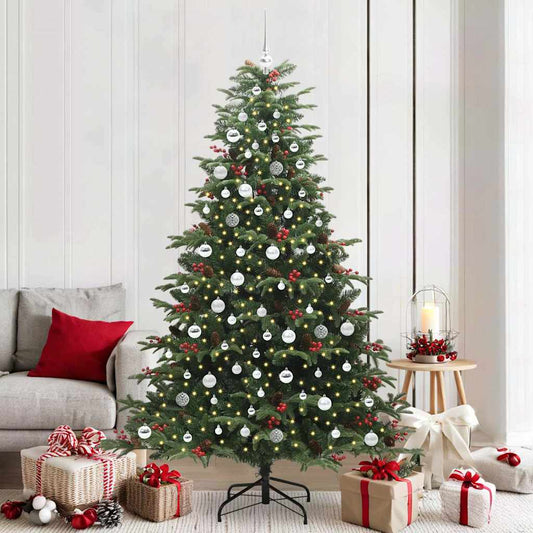 Artificial Christmas Tree with LED Strip Lights Green 210 cm