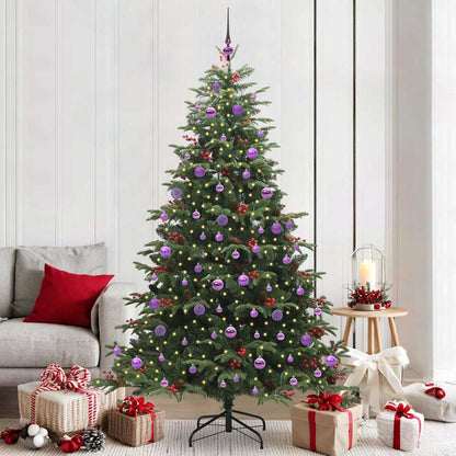 Artificial Christmas Tree with LED Strip Lights Green 210 cm